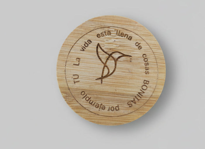 Espejo de bolsillo de bambú grabado láser personalizado