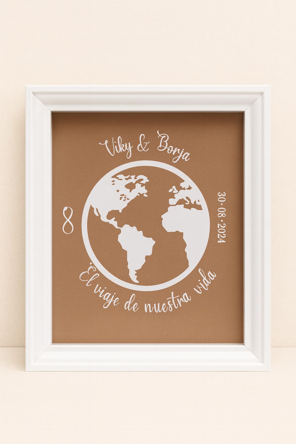 Cuadro personalizado “El viaje de nuestra vida” – Mapa mundo pareja