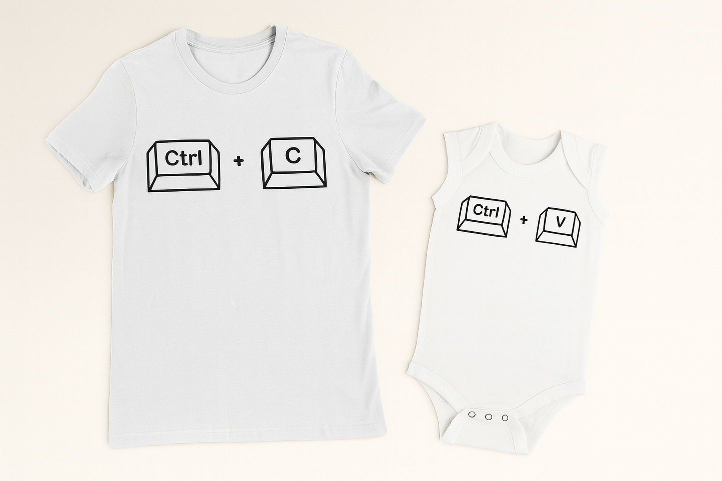 Pack camiseta y body “Ctrl C / Ctrl V” – Padre e hijo