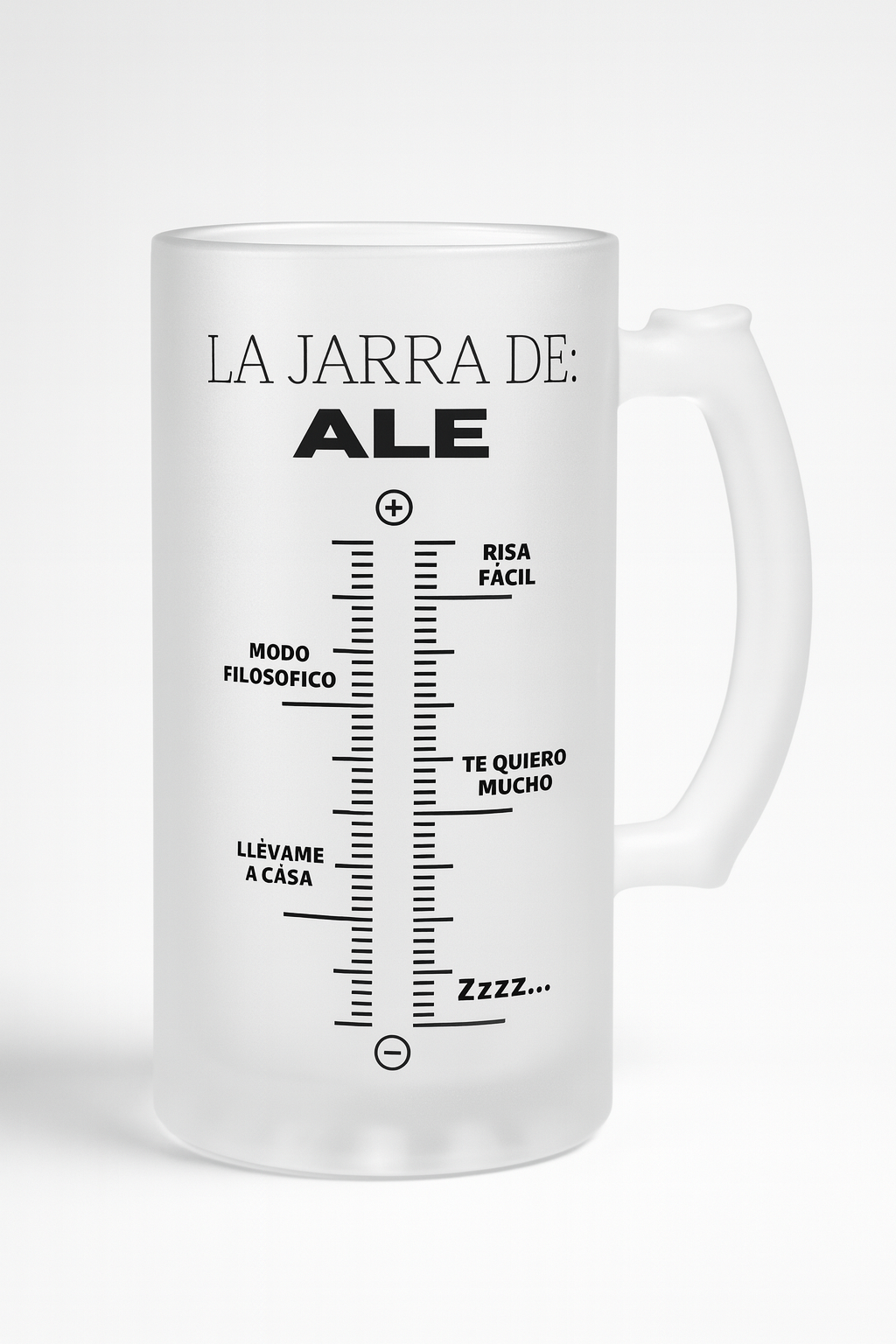 Jarra de cerveza escarchada personalizada – “La jarra de: [Nombre]” (500 ml)