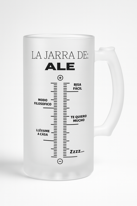 Jarra de cerveza escarchada personalizada – “La jarra de: [Nombre]” (500 ml)