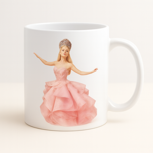 ☕ Taza princesa vestido rosa – Taza personalizada infantil