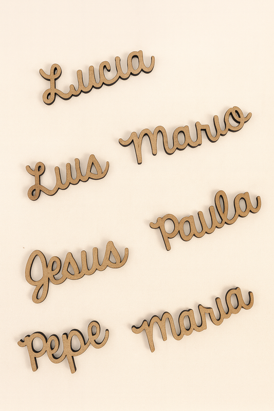 Marcadores de sitio con nombre en madera – Nombres personalizados