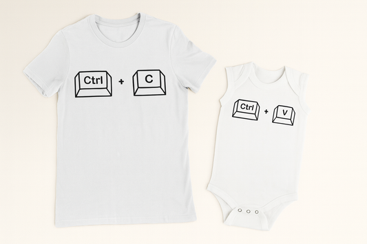 Pack camiseta y body “Ctrl C / Ctrl V” – Padre e hijo