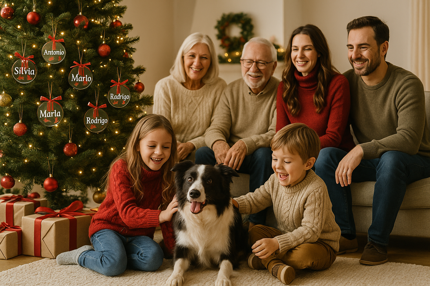 🎄 Bola de Navidad personalizada con nombre – Metacrilato + Lazo