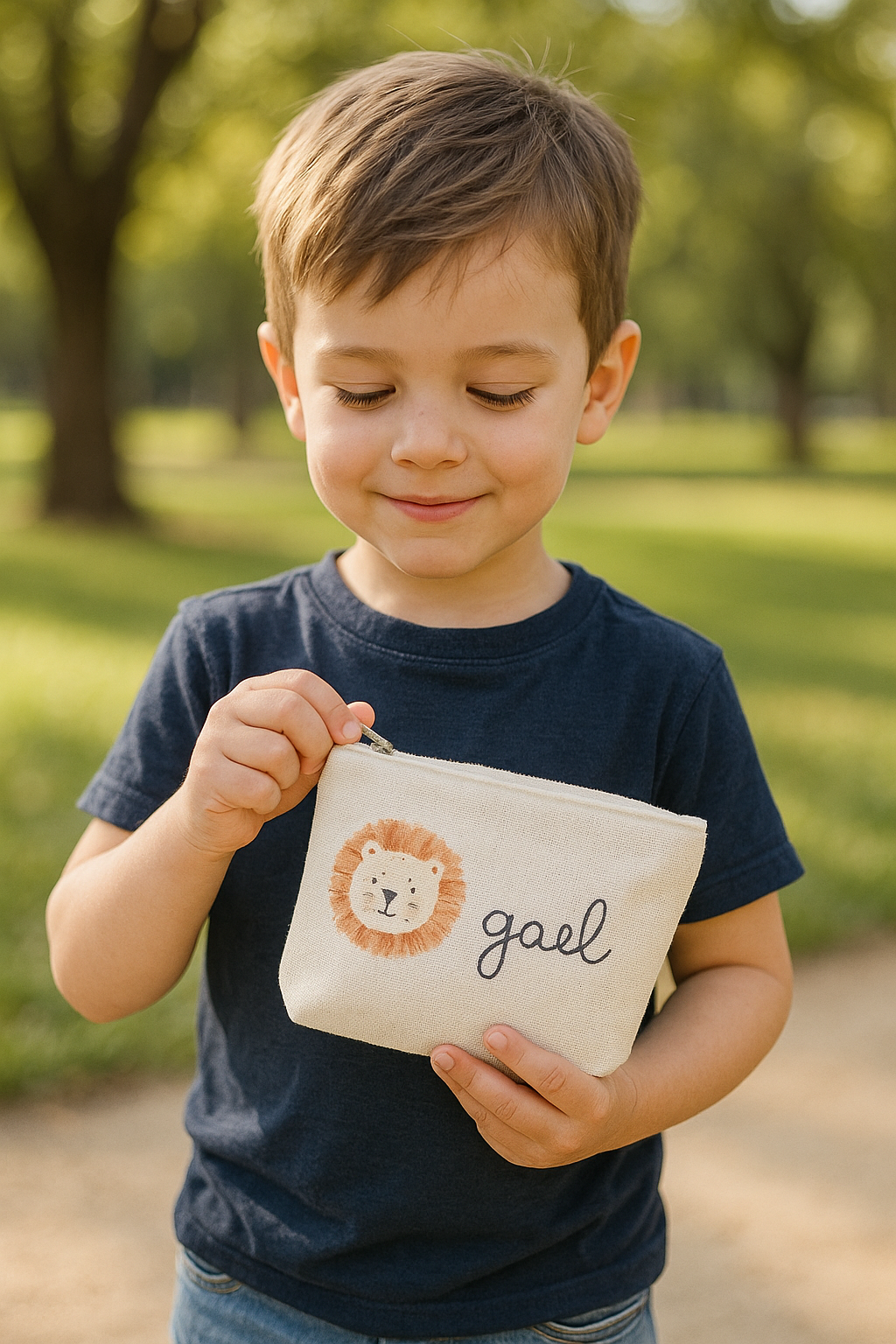 🦁 Neceser infantil personalizado – Modelo León
